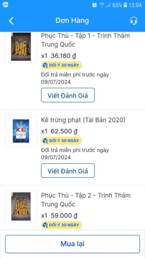 Đặt bộ sách tập 1 và tập 2 thì giao cả quyển tập 1 phản hồi với cửa hàng gọi điện và nhắn tin nhiều lần vẫn chưa thấy hồi âm đổi trả lại cho khách.