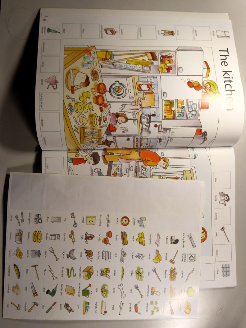 Với sách học từ vựng cơ bản cho trẻ thì đây là một cuốn sách chất lượng tốt. Dù mình không có kĩ năng sư phạm và chỉ dạy cho em trai mình theo vài bước đơn giản dựa theo sách nhưng vẫn gây được hứng thú cho thằng bé. Bước tìm và dán sticker cũng có hiệu quả thật.
Tất cả sticker sẽ được dán vào kín 3 tờ lớn ghim giữa cuốn, mình tách 3 tờ lớn đó ra để khỏi che bài học chính, và lại tách thành 6 tờ theo đường rãnh giữa rập sẵn, và chỉ mang tờ nào có sticker của bài đang học, còn lại cất đi.
Về phần chất liệu thì giấy tốt, mực in đẹp, nhưng mình vẫn muốn giấy dày hơn chút, phần bìa là bìa mềm nên dễ bị bong tách.
Giao hàng rất nhanh, nhân viên giao hàng thân thiện.