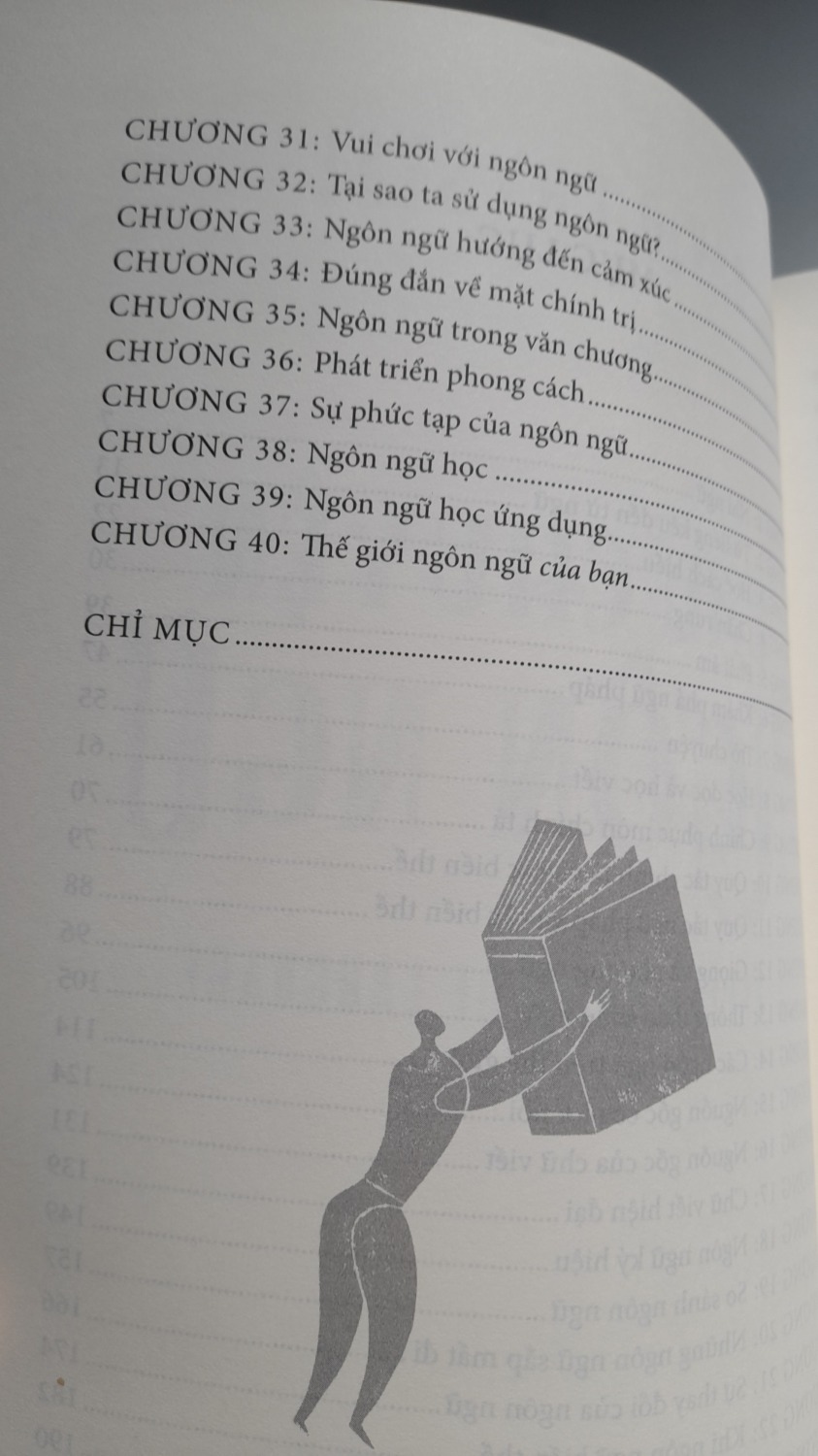 Dạo này Tiki ship hàng như tên lửa, đặt tối hôm trước 10h sáng hôm sau đã nhận được sách. Thích tìm hiểu về ngôn ngữ nên mình đã canh cuốn này từ hôm mới phát hành, thấy sale 35% nên vợt luôn, áp thêm mã giảm giá nữa giảm được hơn 50%. 
Sách rất phù hợp cho bạn nào muốn tìm hiểu thêm về ngôn ngữ, rất nhiều thông tin hữu ích, thú vị, cách viết/ dịch không hề khô khan mà khá dễ hiểu, lại còn có chút hài hước nữa.