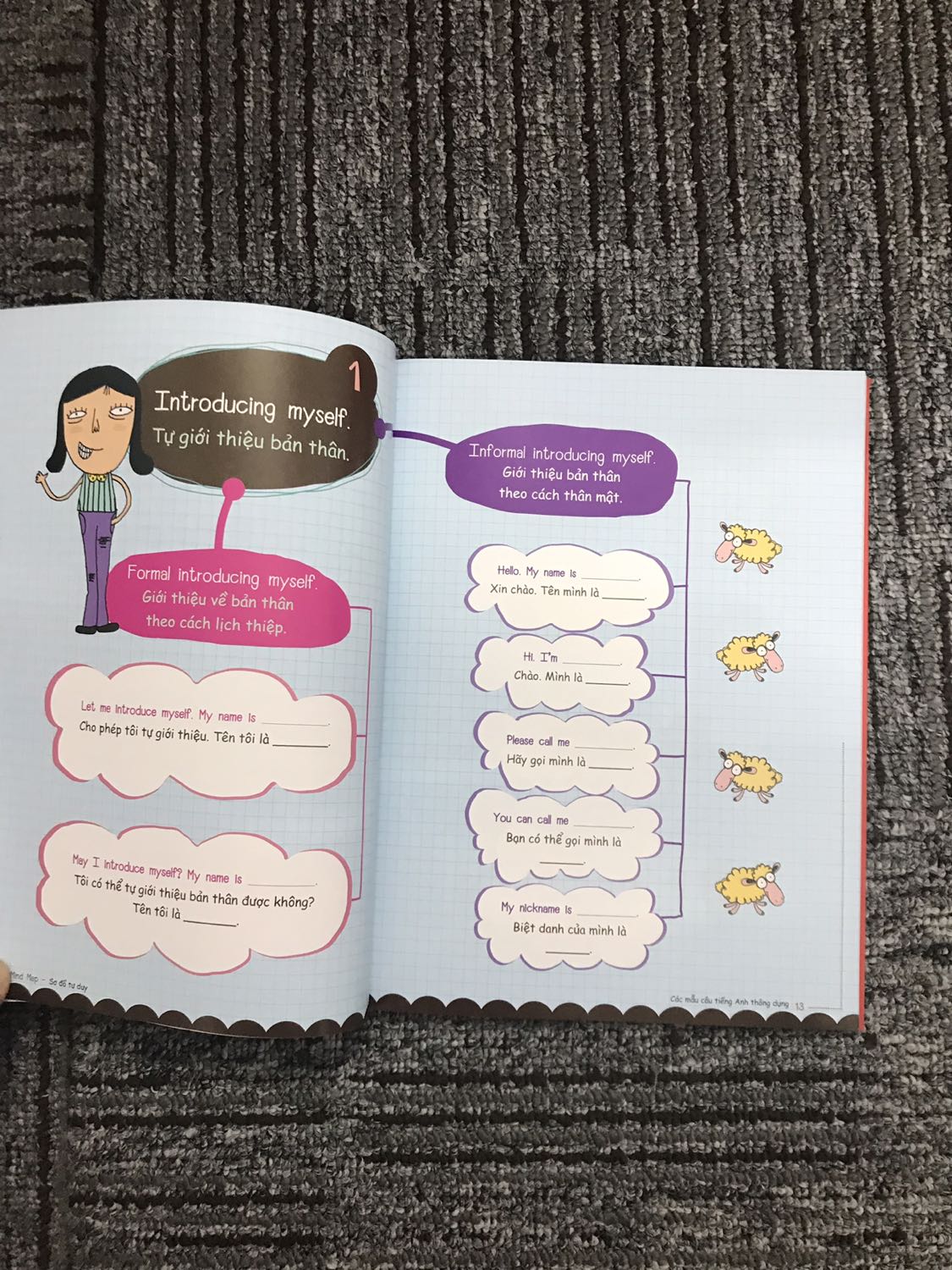 Sách cho bé học tiếng a rất bổ ích, trình bày bố cục sinh động dễ nhớ, hình thành tư duy thói quen học theo sơ đồ logic dễ nhớ.