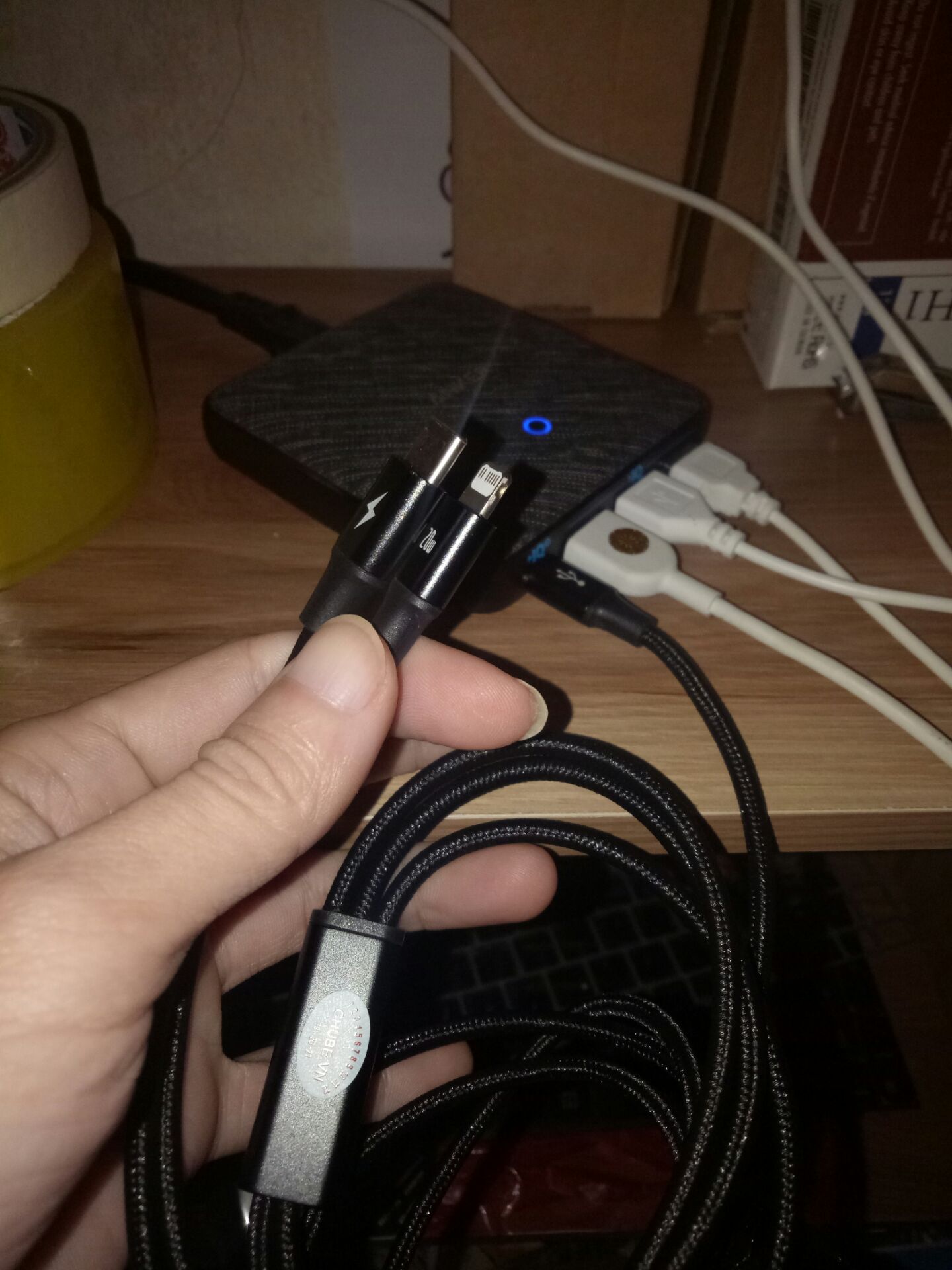 Dây cap bọc vải dù chắc chắn, hàng gửi y hình, đóng gói hàng tốt