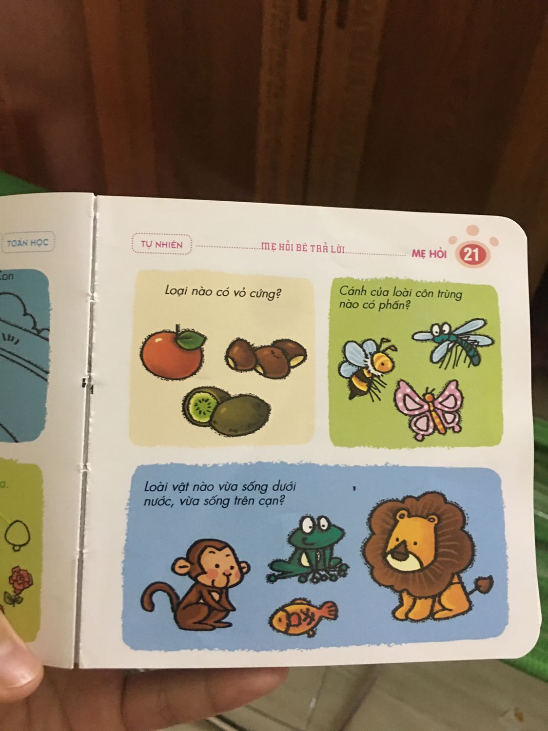 Ôi thích dã man, bé nhà mình mê tít, ngày nào 2 mẹ con cũng ngồi đố nhau, nhiều dạng câu hỏi hay hộ, thú vị. Sách giấy đẹp, nhưng cuốn này mình mới dùng đã bị bung gáy 1 ít. Nhưng chốt là chim ưng ???