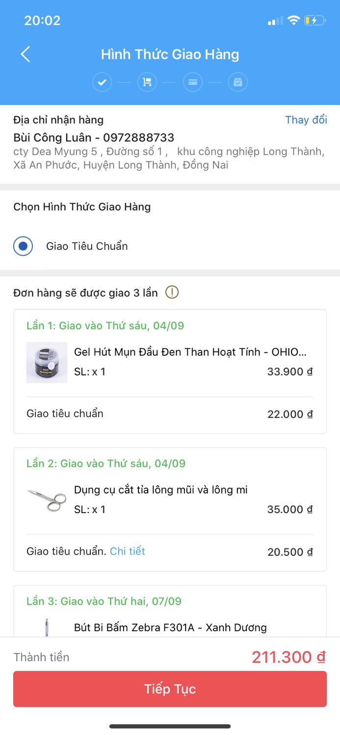 Hello Tiki . sao Tiki không hỗ trợ giao hành một lần , mà lại chia thành 3 lần giao như vậy ???
Tiki có thể kiểm tra lại giúp vấn đề này giúp mình không ạ .
thanks Tiki .