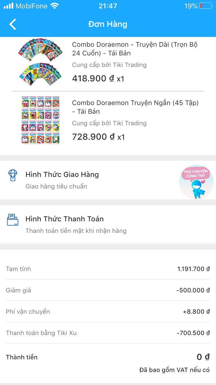 May mắn được Tiki tặng 500k nên tậu ngay nguyên bộ Doraemon này về như một vé tuổi thơ cho chính mình cũng như dành cho những đứa con của mình.
Cảm ơn Tiki nhiều vì giao hàng nhanh và đóng gói kỹ chắc chắn.