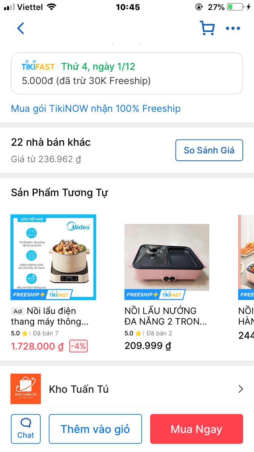 Bán hàng ko đúng đơn đặt hàng.tại sao đặt lẩu nướng màu đen.mà giao hàng màu hồng.mà giá tới 295 ngàn.làm ăn mất uy tín làm sao có lần sau