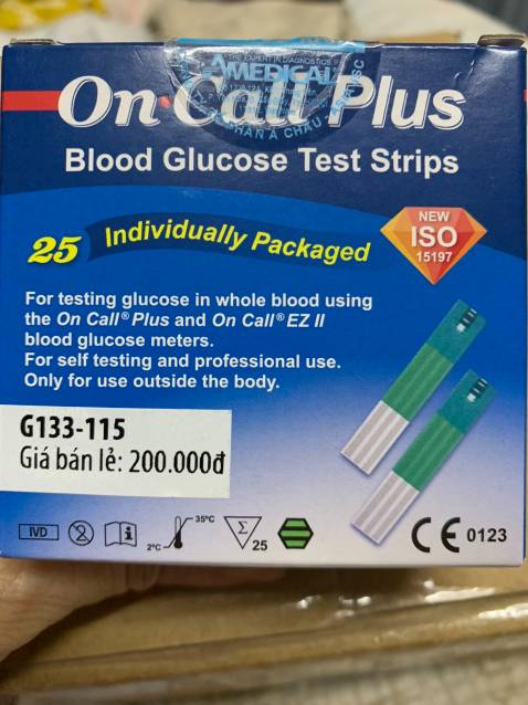 Hàng chính hãng, Hạn sử dụng xa 28/7/2022. So với những sp đã dùng trước đây thì sp này chất lượng hơn hẳn. 
Nên mua que thử đường có bao riêng như thế này vì  tôi đã dùng loại 25 que/1 hộp (đo không chính xác, phải thử đi thử lại nhiều lần, tốn kém hơn và không an tâm). 
Sẽ đặt mua thêm. Giao hàng sau 2 ngày (sớm hơn 1 ngày so với dự kiến.
Cám ơn shop.