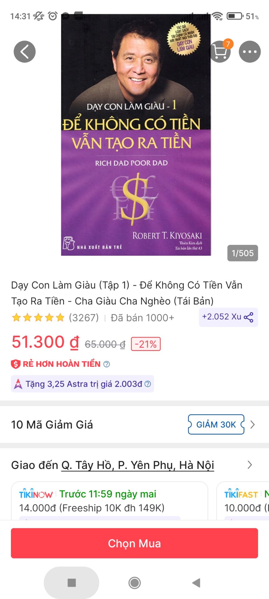 Làm ăn vớ vẩn. Giá bìa 65k tăng giá lên tận 125k. Quy định của tiki đâu? Đã thế tăng giá bìa xong để giảm giá cho khách hàng là 62%. Trong khi tính ra 47.900₫ giảm so với giá bìa 65k có 26%. Tiki xem xét lại và liên hệ với khách hàng. Không để ý, nhận hàng thì lại k trả hàng hoàn tiền được.
