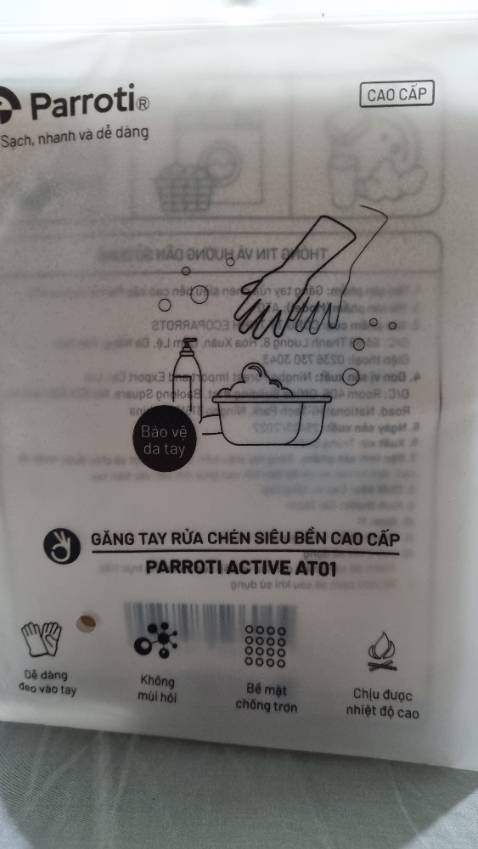 Cảm nhận đầu tiên khi nhận sản phẩm găng tay Parroti, dù chưa sử dụng, nhưng vẫn cảm thấy sản phẩm rất tốt, dày dặn, chắn chắn, đẹp. Cây lau nhà và khăn lau nhà của shop, tôi đã dùng qua thì rất tốt, tiện dụng, và đẹp. Đặc biệt, Parroti có giao nhanh trong vòng 2 tiếng, rất thuận tiện khi mua hàng.