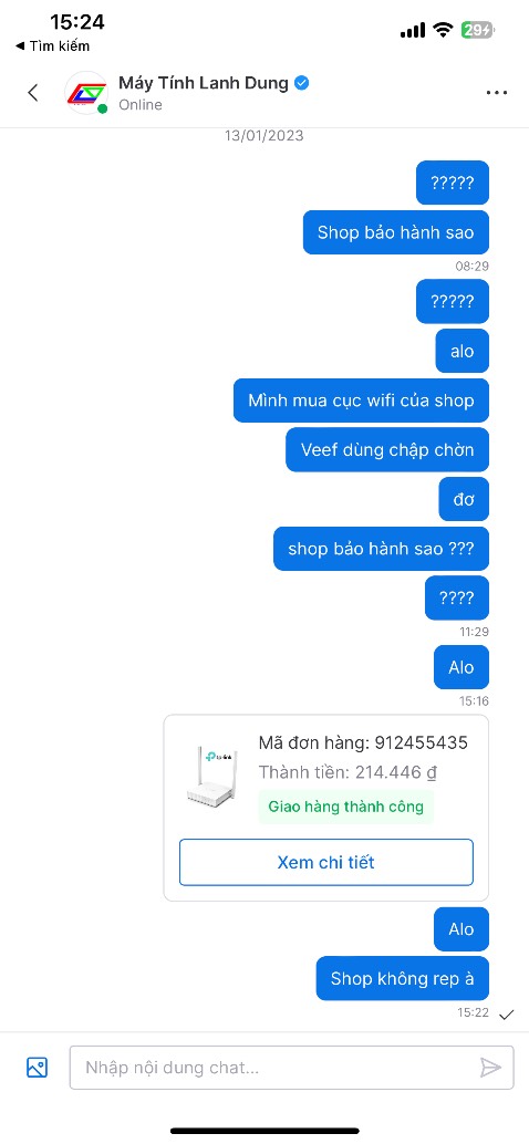 Cục Wifi này đểu quá về dùng lác thay cục khác dùng mạng bình thường- bán hàng xong khách nhắn tin khôg thèm trả lời . Khuyên mọi người nên ra mediamart hoặc thế giới didong dienmay xanh cho đảm bảo ạ