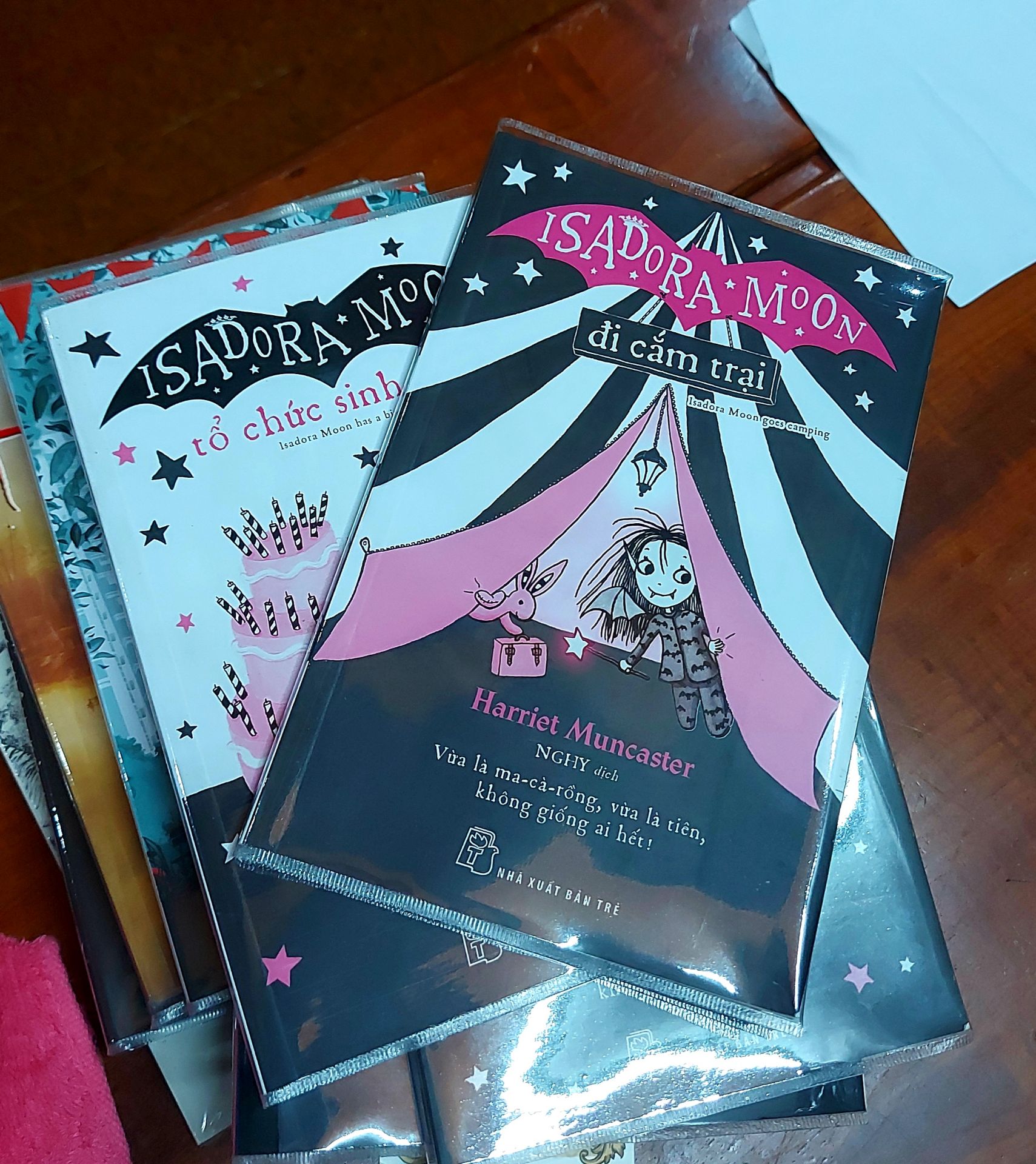 Cuốn đầu trong series Isadora Moon kể về cô bé lai giữa tiên và ma cà rồng, thú vị, vui nhộn, đáng yêu. Sách mình mua sale mà không bẩn tí nào.