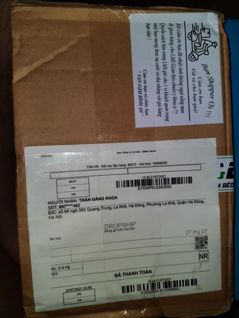 nội dung hay, dễ đọc dễ hiểu dễ áp dụng, sách có hướng dẫn 1 số bài tập có thể tập luyện tại nhà, vậy là ở nhà giãn cách ko sợ bị tăng cân 🤣🤣
À, sách đóng gói rất cẩn thận, lại còn có chữ ký tác giả.
Sẽ luôn ủng hộ tiki và LMS nội dung hay, dễ đọc dễ hiểu dễ áp dụng, sách có hướng dẫn 1 số bài tập có thể tập luyện tại nhà, vậy là ở nhà giãn cách ko sợ bị tăng cân 🤣🤣
À, sách đóng gói rất cẩn thận, lại còn có chữ ký tác giả.
Sẽ luôn ủng hộ tiki và LMS