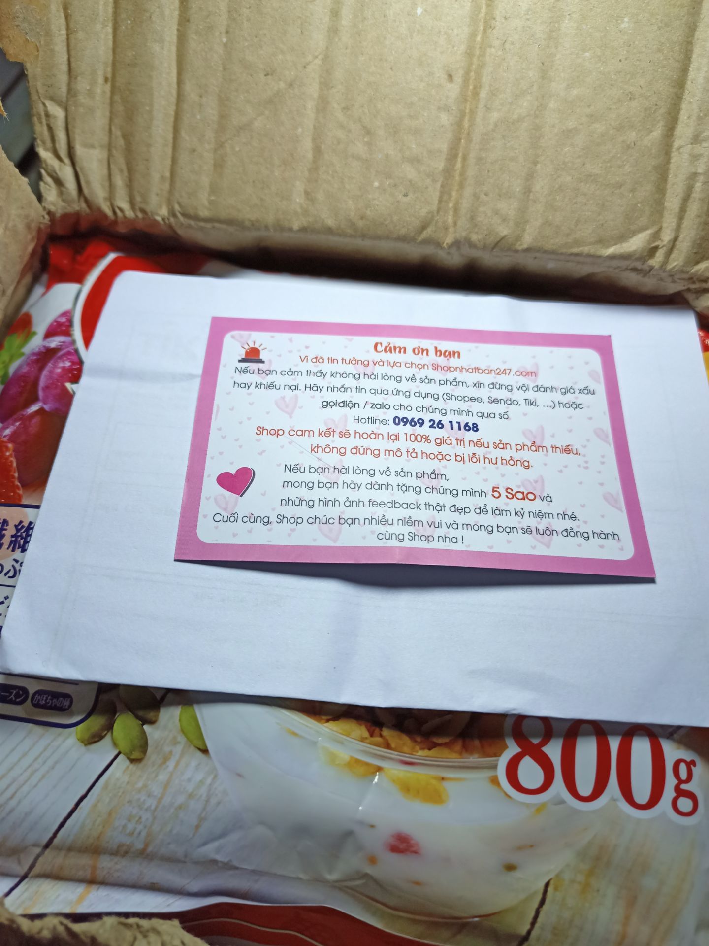 nhận hàng sớm hơn mình nghĩ. ngũ cốc của hãng này thì không còn gì để nói, có nhiều loại trái cây sấy khô còn được mua lúc khuyến mãi nên giá hời. chỉ là không thấy nhân tiếng Việt, nhưng vẫn đánh giá shop 5sao.