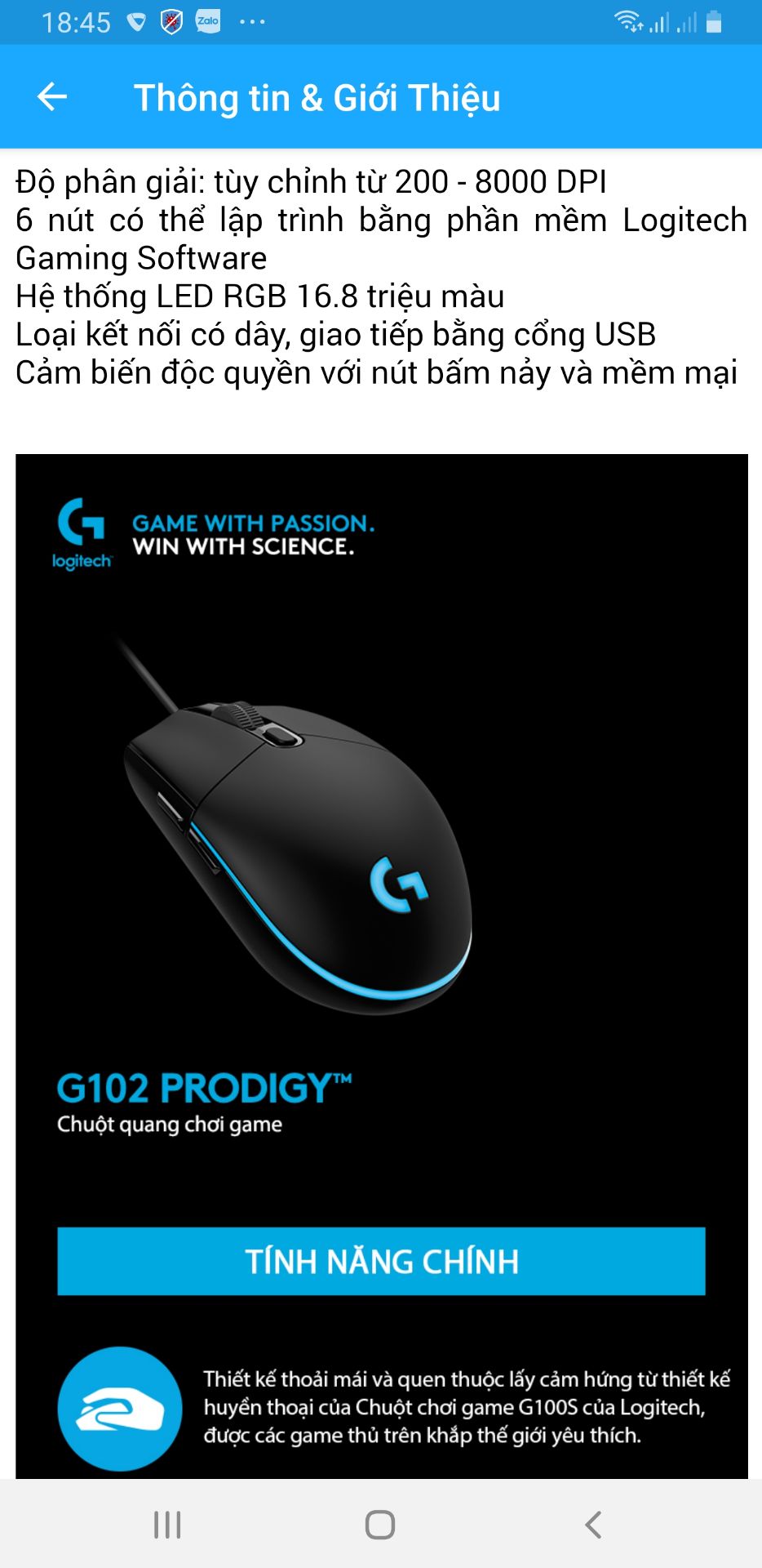 lừa đảo. chào hàng chuot G102 PRODIGY nhưng giao hàng chuột  G102 LIGHTSYNC