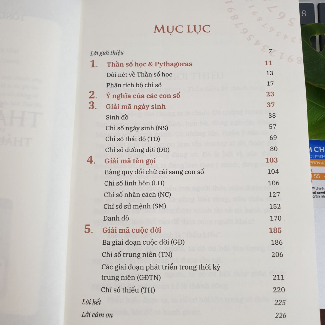 Sách mang tính chất tham khảo về những con số ứng nghiệm với cuộc sống, tính cách của mỗi con người. Bằng các phép tính toán ngày sinh và họ tên ứng với từng con số, sau đó có những nhận xét, đánh con người cụ thể qua các bộ chỉ số. Tài liệu mang tính chất tham khảo một phần nhỏ trong tổng thể cách đánh giá, cho điểm một người ở một khía cạnh nào đó.