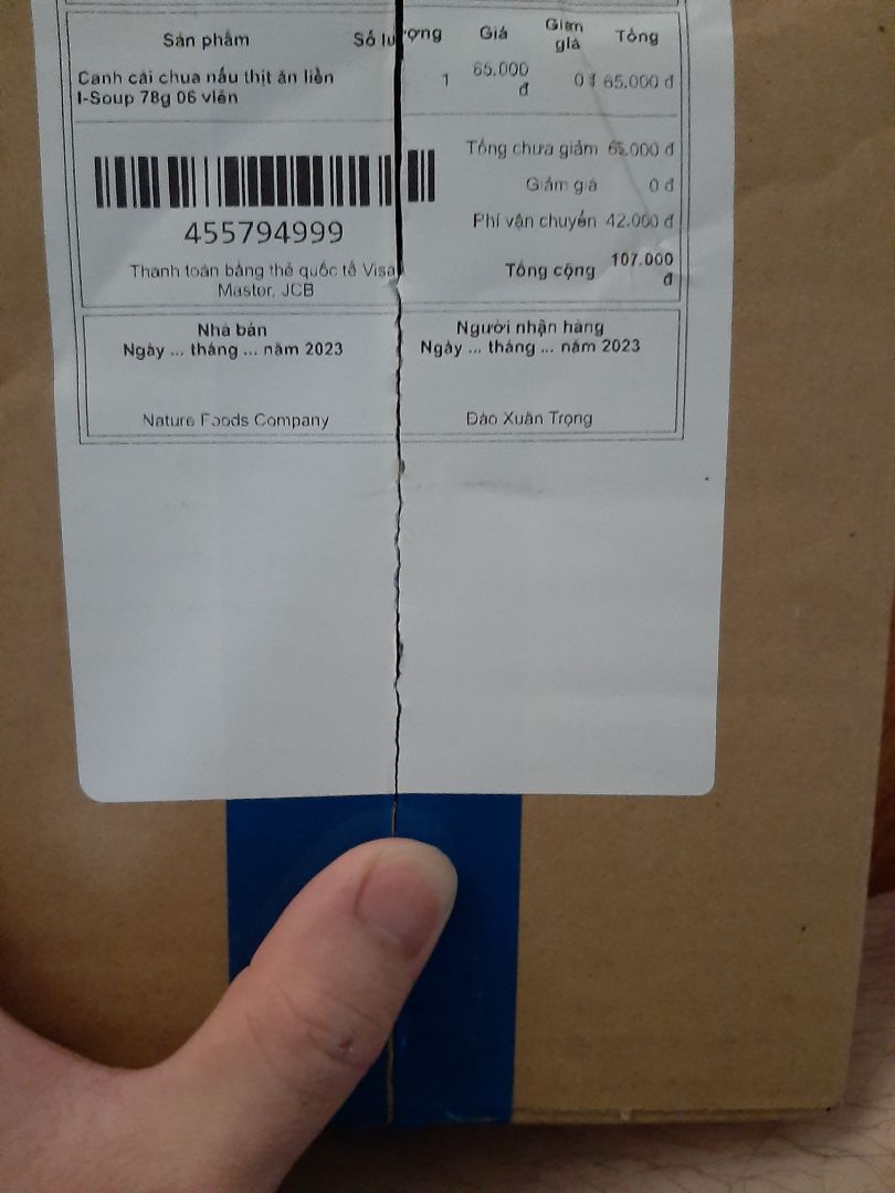 Đã nhận được sản phẩm Đã nhận được sản phẩm