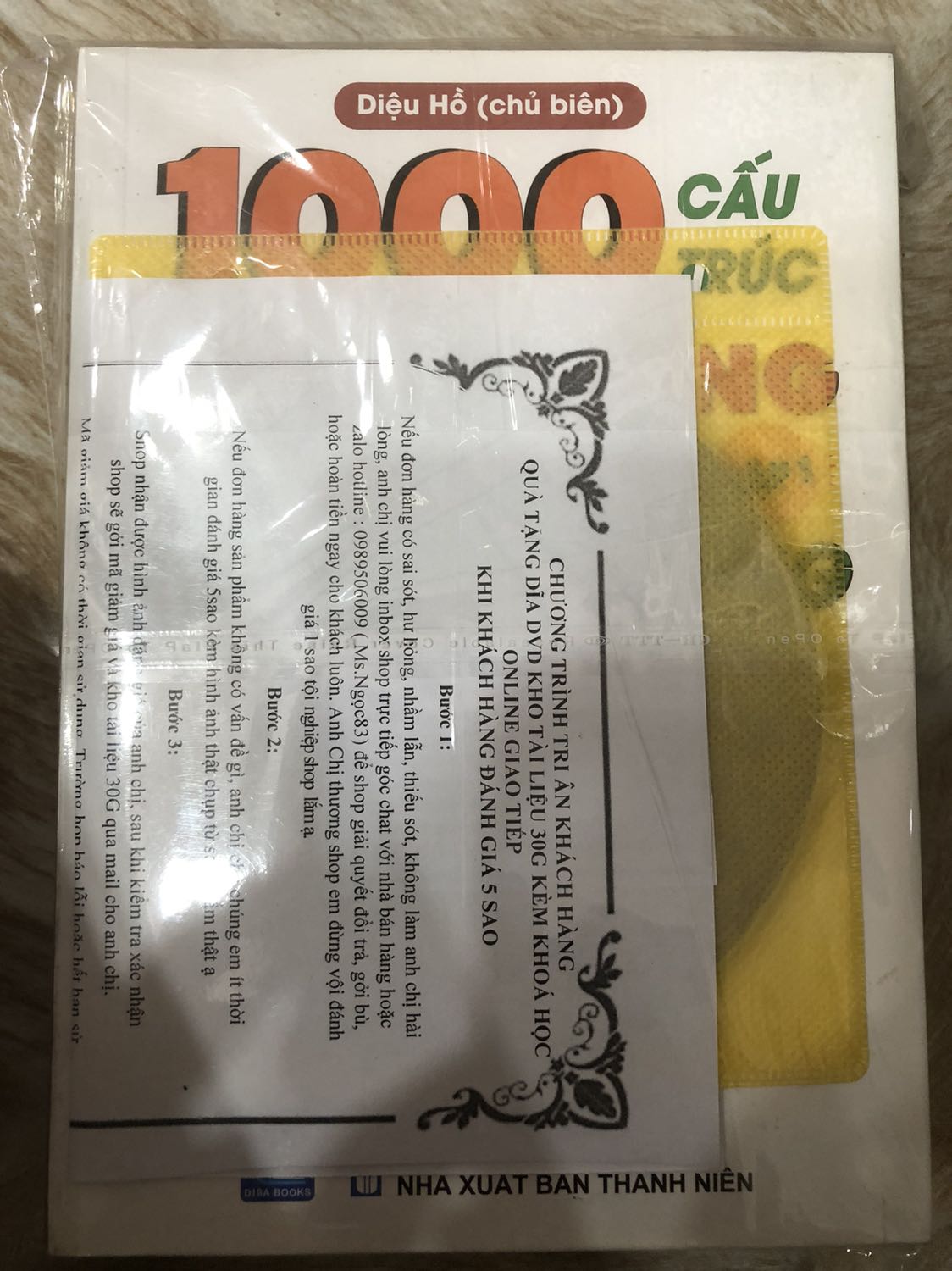 Giao hàng nhanh, đúng và đủ
Đóng gói cẩn thận, có bọc kính và chống sốc bảo vệ sách nên chắc chắn sẽ làm hài lòng những bạn yêu sách dù là khó tính nhất
Sách đẹp, nội dung hay
Có lời nhắn của shop gửi thêm tài liệu qua *** nên bạn nào cần thêm tài liệu ôn luyện thì mình đề xuất shop vì quá ư là dễ thương và hiểu tâm lý các bạn học luôn!
Dịch vụ và sản phẩm tốt
Dù là thanh toán trước nhưng shop làm việc rất cẩn thận nên mình vô cùng yên tâm
Sẽ ủng hộ tiếp! Mong sẽ nhận được thông báo khi shop có bán thêm sách mới!