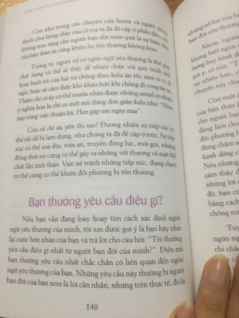 Một cuốn sách rất ý nghĩa mà mỗi người đều nên đọc và áp dụng trong mối quan hệ cũng như hiểu thêm về chính mình. Dù đã biết về 5 ngôn ngữ này rồi nhưng khi đọc sách vẫn được mở mang bởi nhiều điều hơn.
Tiki giao hàng nhanh, chất lượng ok