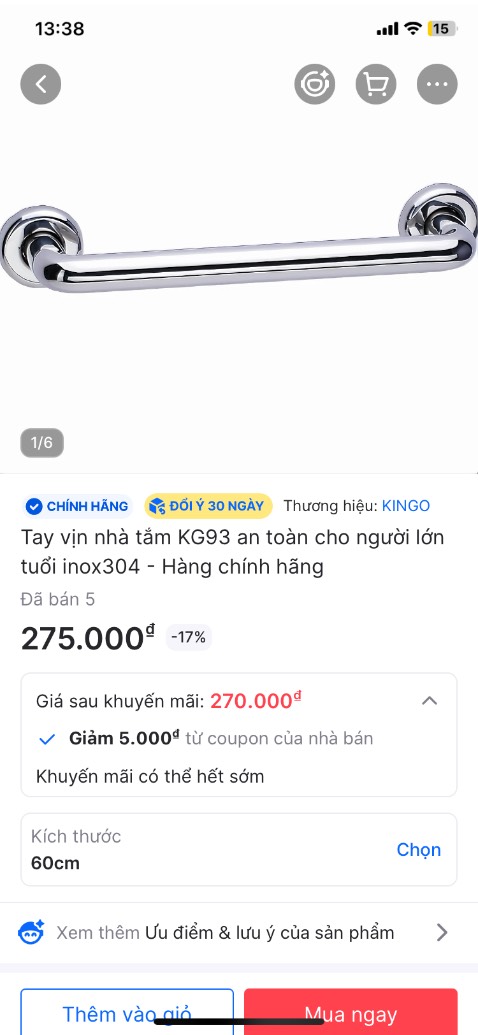 - Giao hàng đúng mẫu. Đúng chuẩn Inox 304.
- Tốt; tặng Shop 5 sao!