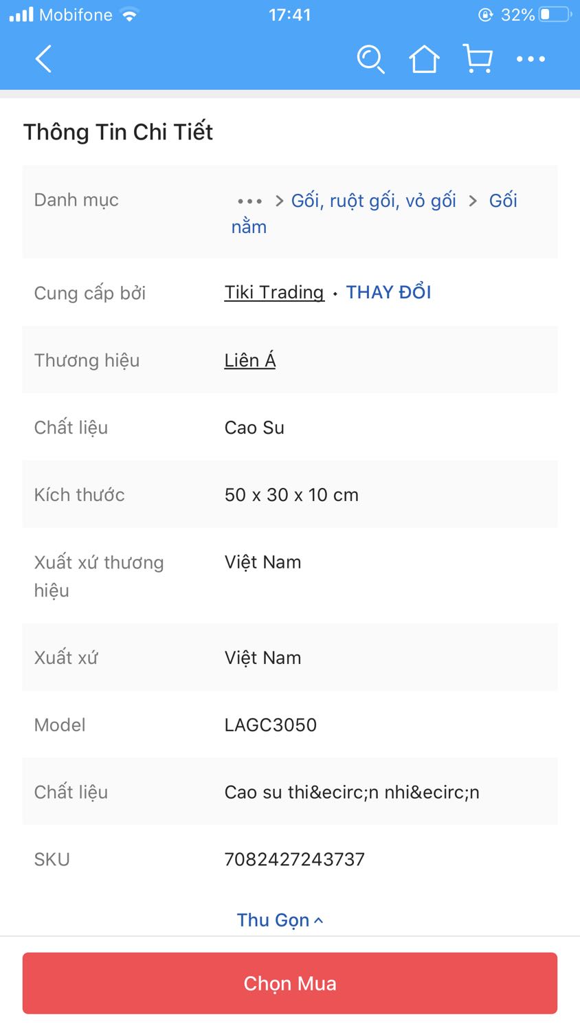 Mình vừa nhận hàng, gối kg đúng như thông tin đã ghi là 50 x 30 x 10cm, độ cao gối chỉ 6 - 7cm mà thôi. Nhà mình đã có rất nhiều gối có độ cao tầm đó nên mình muốn trả hàng nhé !