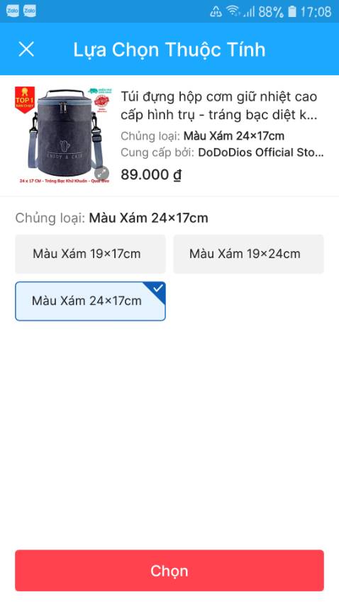 Hàng mình đặt là 24x17 giá 89k (đã thanh tóa tiền đầy đủ), màk shop giao hàng cho mình là 19x17 giá có 65k thôi. Như thế này là mình mất tôi 24k ô đáng tí nào...