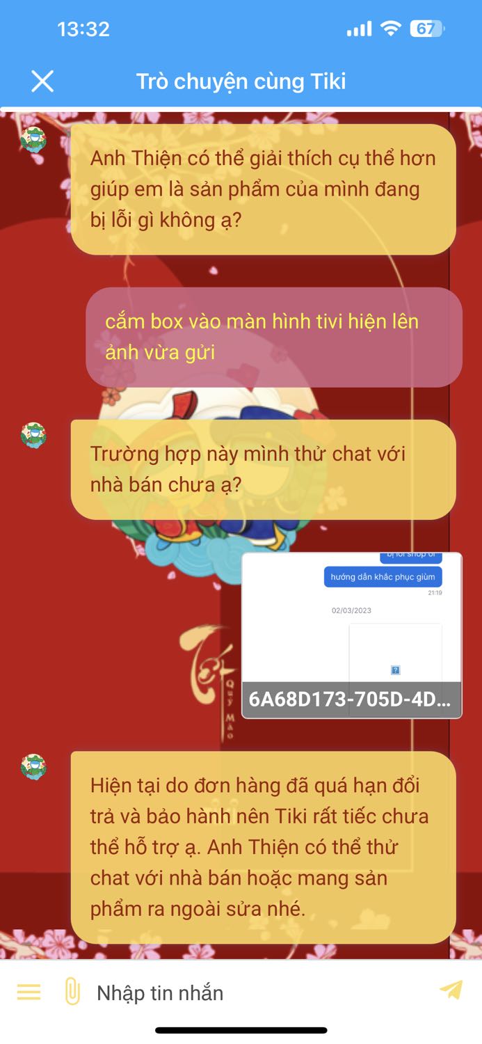 bị lỗi mà shop không tư vấn, làm ăn kiểu này không bền được.