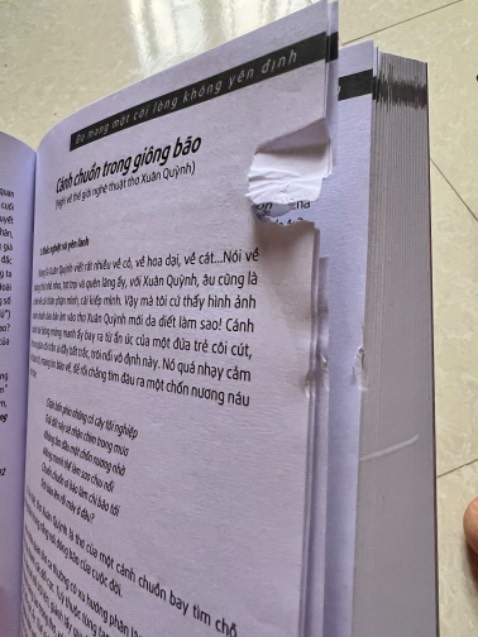 Đây là cuốn sách mà người thầy mình rất mực yêu thương đã chắp bút. Nhưng khi nhận về thì lại bị rách nham nhở như thế này. Thật sự quá sức buồn