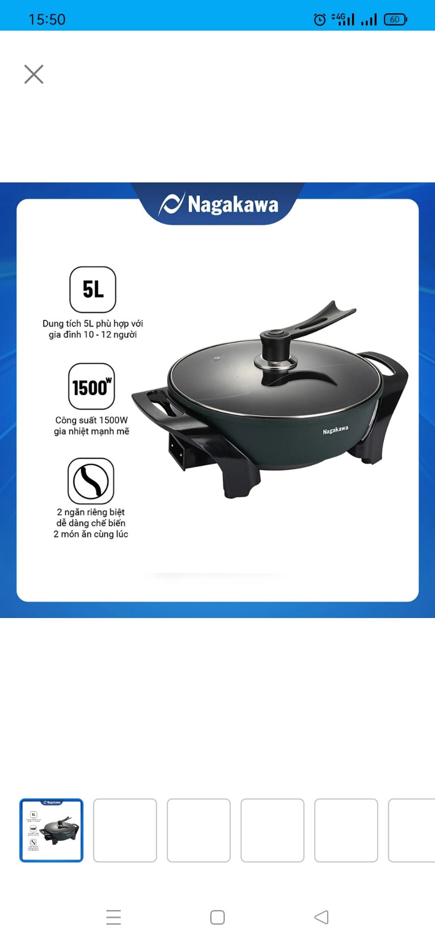 Giao hàng khá nhanh, hơn 1 tiếng là nhận. Hàng thực tế đẹp, thiết kế chắc chắn, an toàn điện. Giá mua flashsale hạt dẻ, phù hợp. Vì mình ăn cay và vợ con không ăn cay được nên mua loại này phù hợp với mình