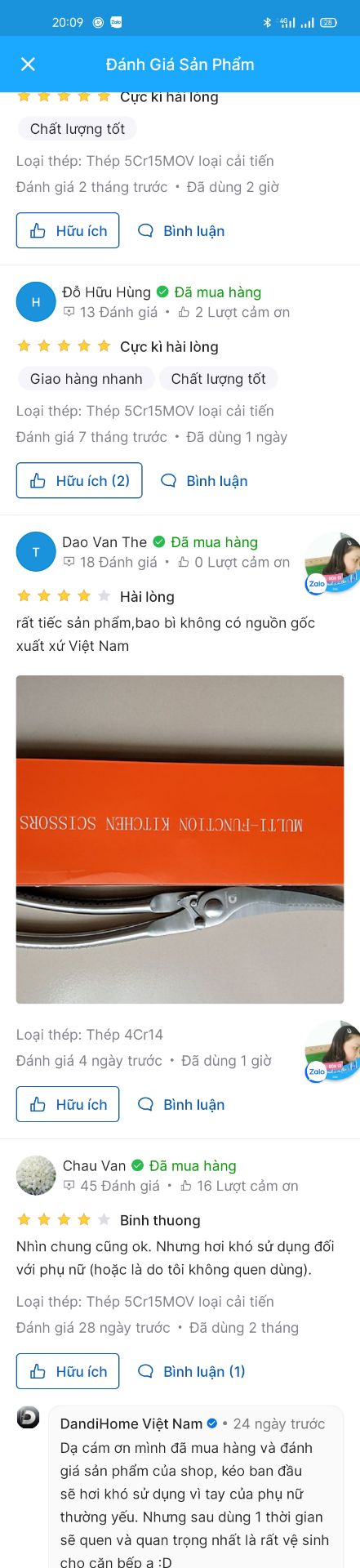 tôi rất thất vọng nhận xét của tôi không đăng hoặc ém xuống dưới không thể chấp nhận được shop dadihome , tôi đã xem nhận xét của nhiều người nên mua. nhưng mình mua rồi mới biết sai rồi.