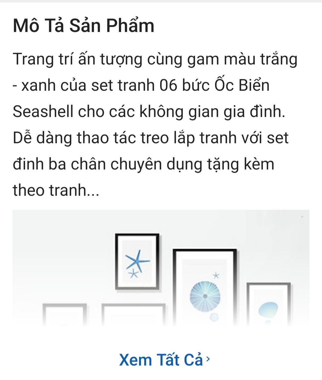Đẹp nhưng đề nghị làm đúng như quảng bá. Không có set đinh ba chân tặng kèm lấy gì mà treo ???