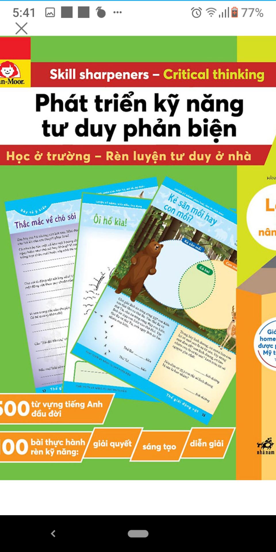 như tiêu đề của sách, phát triển kỹ năng tư duy phản biện cho trẻ. nên mua cả bộ nhé!