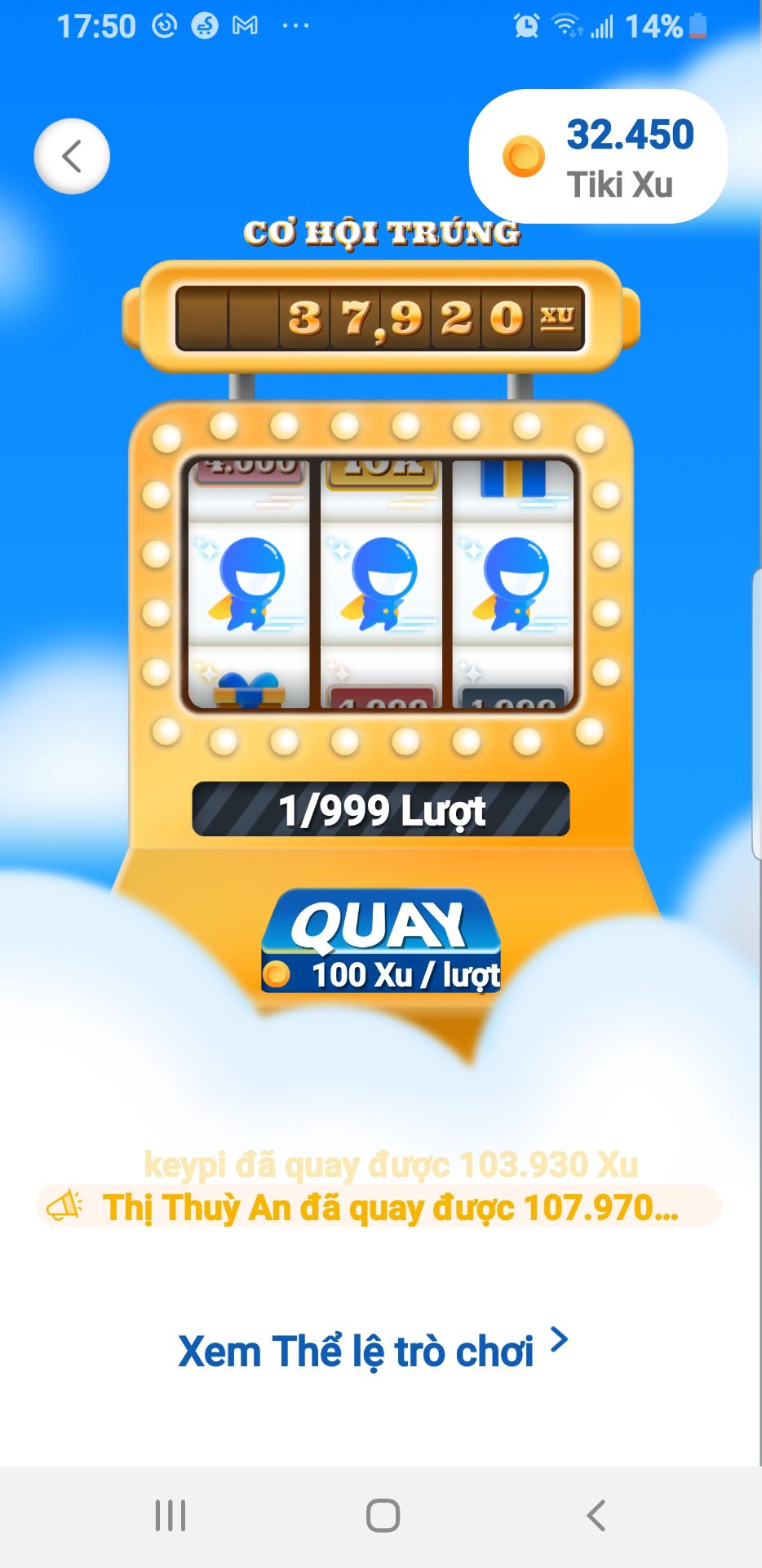 Lương về mình trở lại nạp xu chơi thử vận may trúng và sắp đồ thôi bà con ơi