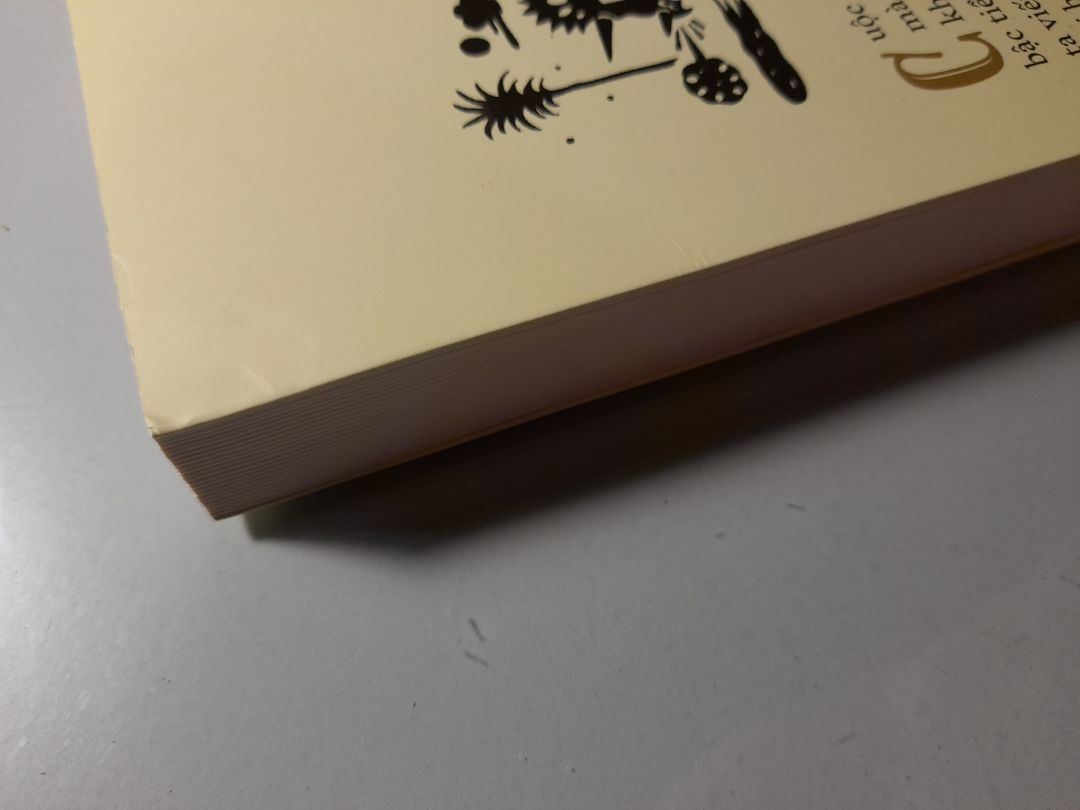 Giao hàng nhanh nhưng phần góc trên sách bị gập như này. Không chỉ bìa trước và bìa sau mà tất cả các trang bên trong cũng bị vết gấp hằn như vậy.