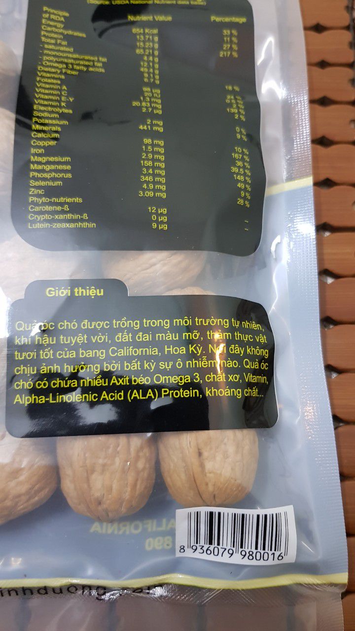 Chất lượng sản phẩm Ok, nhân trắng, giòn, Giao hàng nhanh. Đóng gói sản phẩm chắc chắn cẩn thận. Rất đáng tiền. Shop có tặng thêm 1 kẹp tách vỏ óc *** và hướng dẫn sử dụng chi tiết, thanks