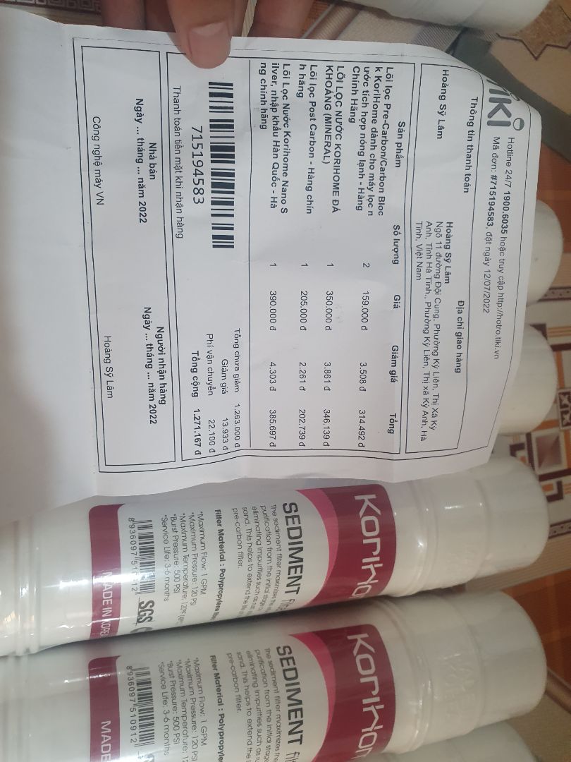 mua 2 đơn, tổng 6 loại lõi lọc. trong đó shop gửi nhầm 1 loại. nhắn tin 1 ngày rồi không thấy phản hồi. cho 1 sao

shop đã xử lý. chuyên nghiệp và có trách nhiệm. sửa lại 5 sao