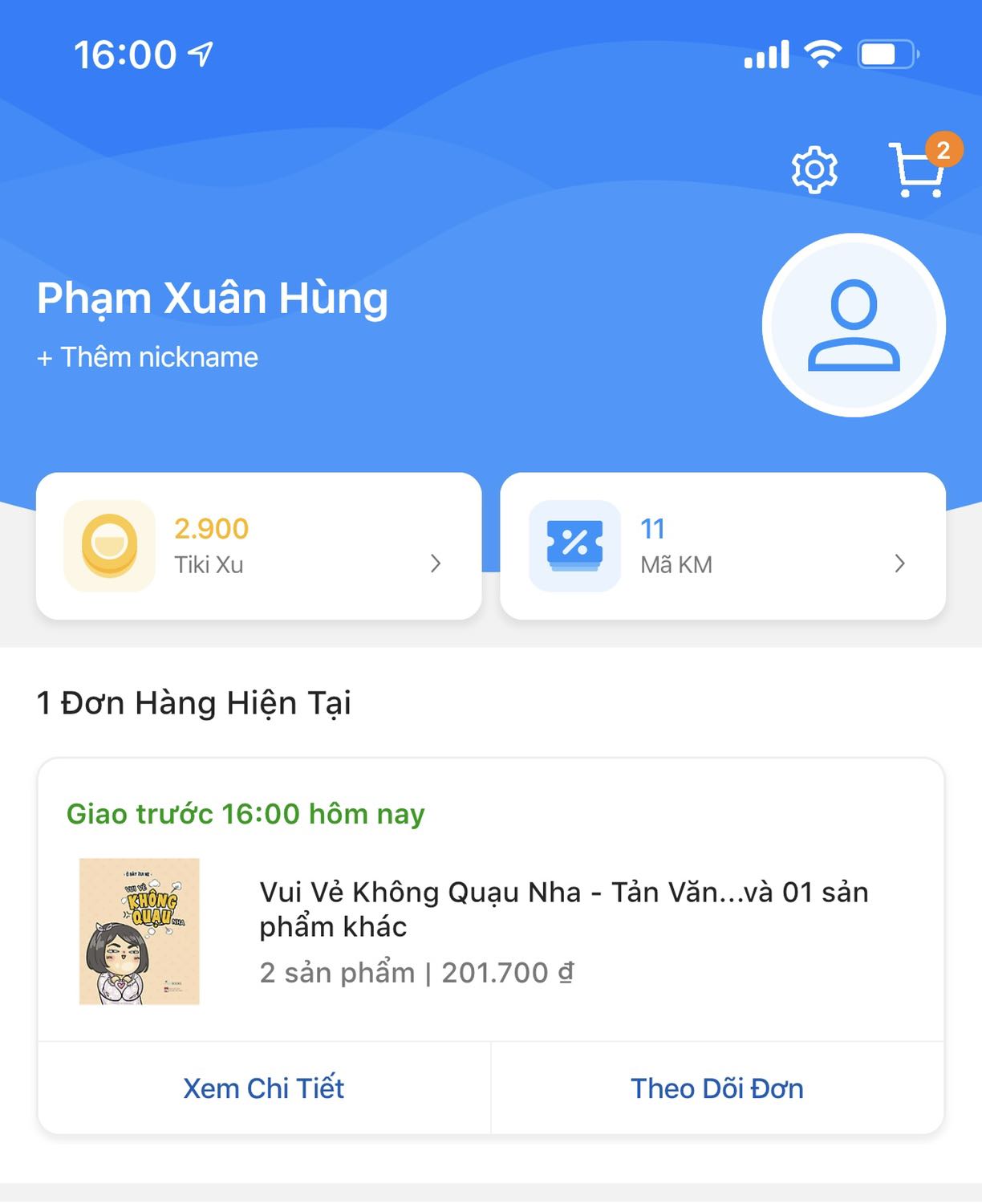 Tiki báo giao trước 16h thì 15h53 có ng gọi hỏi “Anh ơi 16h10 a có ở … (địa chỉ giao hàng) k?” Thế là tự nhiên báo thấy trên app là giao hàng thành công. Đến 16h9 thì có ng gọi giao hàng- nếu 16h10 mà k có ở đấy nhận hàng là shipper báo delay ngay đấy. Lưu ý mình ở HN vùng k ảnh hưởng giao hàng bởi dịch nhé. Dịch vụ giao hàng của TIKI càng ngày càng kém. Ngày trước tiki now luôn giao đúng hẹn k có trò lươn lẹo như thế này đâu. Gần đây mua tiki toàn gặp trải nghiệm tồi.
Về chất lượng sách thì tốt sạch sẽ k 1 vết cong gấp giấy nhé Tiki báo giao trước 16h thì 15h53 có ng gọi hỏi “Anh ơi 16h10 a có ở … (địa chỉ giao hàng) k?” Thế là tự nhiên báo thấy trên app là giao hàng thành công. Đến 16h9 thì có ng gọi giao hàng- nếu 16h10 mà k có ở đấy nhận hàng là shipper báo delay ngay đấy. Lưu ý mình ở HN vùng k ảnh hưởng giao hàng bởi dịch nhé. Dịch vụ giao hàng của TIKI càng ngày càng kém. Ngày trước tiki now luôn giao đúng hẹn k có trò lươn lẹo như thế này đâu. Gần đây mua tiki toàn gặp trải nghiệm tồi.
Về chất lượng sách thì tốt sạch sẽ k 1 vết cong gấp giấy nhé