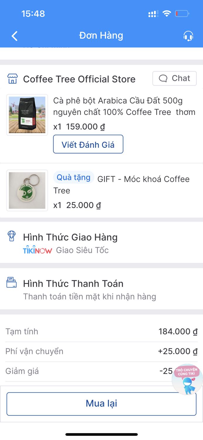 Bó tay có kiểu bán hàng như này, bán trên zalada mà làm ăn kiểu chợ búa, giá 159k, ghi quà tặng móc khoá mà tính giá 25k. Mình nhớ đặt hàng giá 159k mà thành 184k không hiểu, xem kỹ lại thì mới nhận ra.