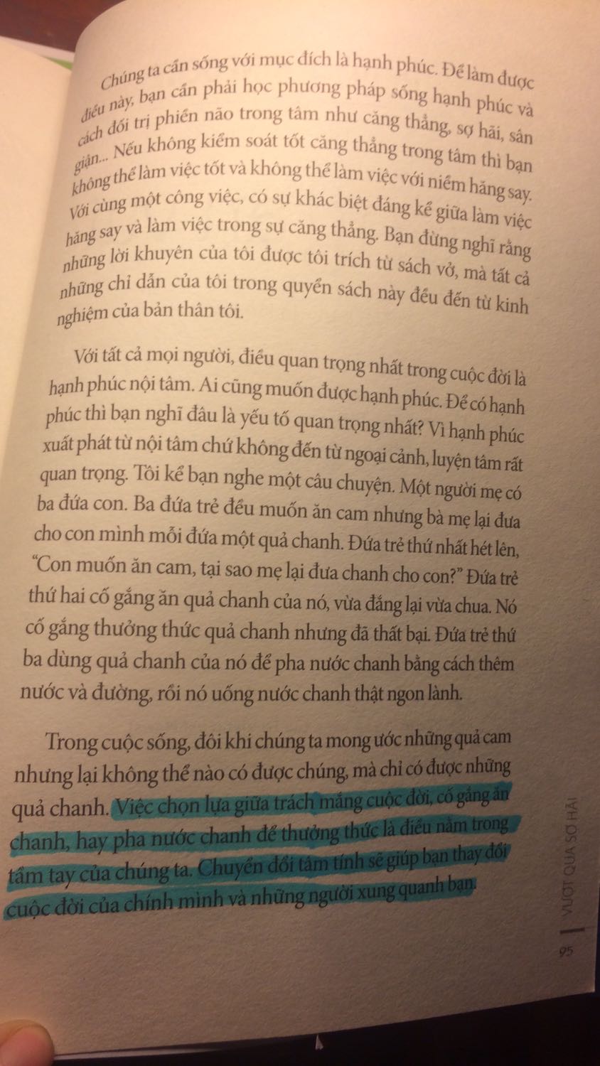 Sách khá ngắn nhưng mang nhiều triết lý đạo Phật, nội dung thực hành liên quan đến thiền định. Hướng dẫn chi tiết cho mọi người chứ không chỉ riêng Phật tử. Mỗi luận điểm đều có một câu chuyện nhỏ làm ví dụ, khá hay và dễ hiểu.