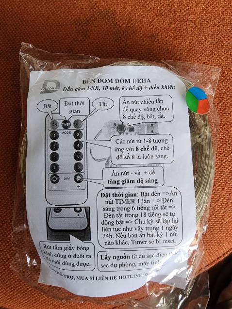 Hàng đúng như chất lượng mô tả, điều khiển từ xa, 8 chế độ sáng. Cám ơn shop!