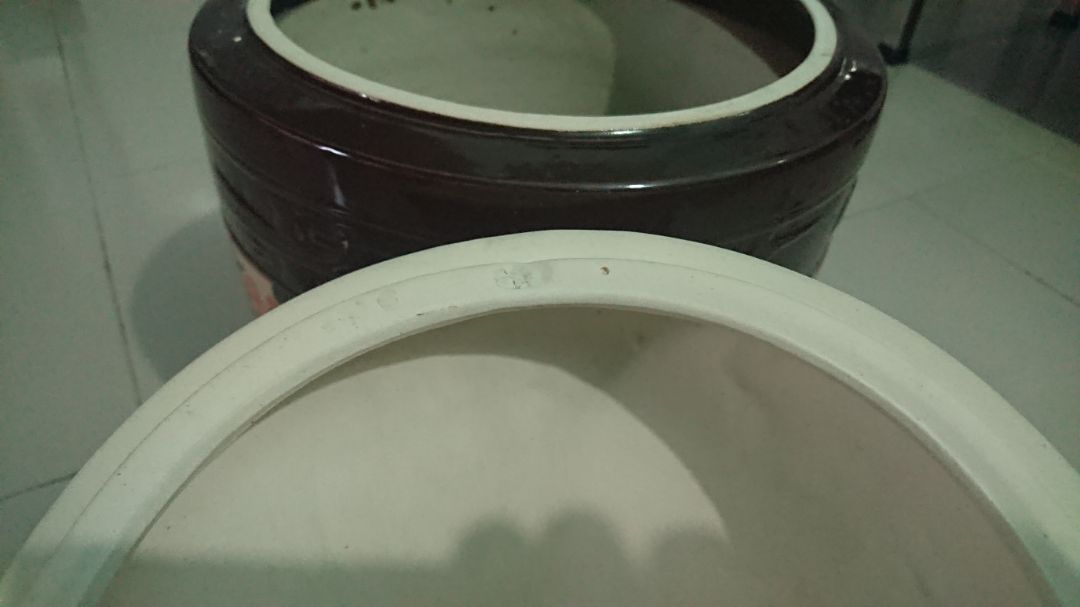 Men tráng không đều. Nhiều lỗ nhỏ li ti. Nắp đậy không được khít. Trên nắp phần gốm bị lõm khuyết.   Thật đáng thất vọng 1 thương hiệu Bát Tràng.