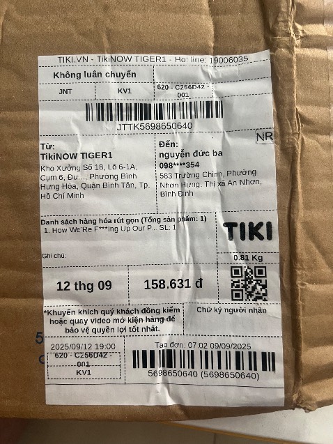 Đã được lên đơn đổi sách. Hy vọng lần này sẽ ổn. Tiki làm việc có trách nhiệm, vẫn tiếp tục ủng hộ