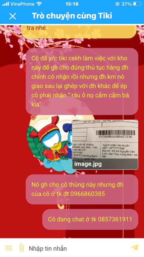 Không thấy Hsd đâu cả, n/v giao hàng thiếu chuyên nghiệp, ăn nói cục súc, giao nhầm kiện hàng của ng khác nhưng cũng ko mang đúng hàng của khách đem trả, chat với cskh thì ko hỗ trợ vì shipper chưa cập nhật gh thành công - Từ giờ nếu Tiki ko đào tạo đc n/n khác gh đến đ/c của tôi thì nhà bán sẽ mất khách vì Tiki ko chế tài đc những n/v ma cô này- làm sai sót/nhầm lẫn thì phải quay lại xin lỗi khách nhưng cskh đã ko chuyển tải đc y/c đó tới các bộ phận khác