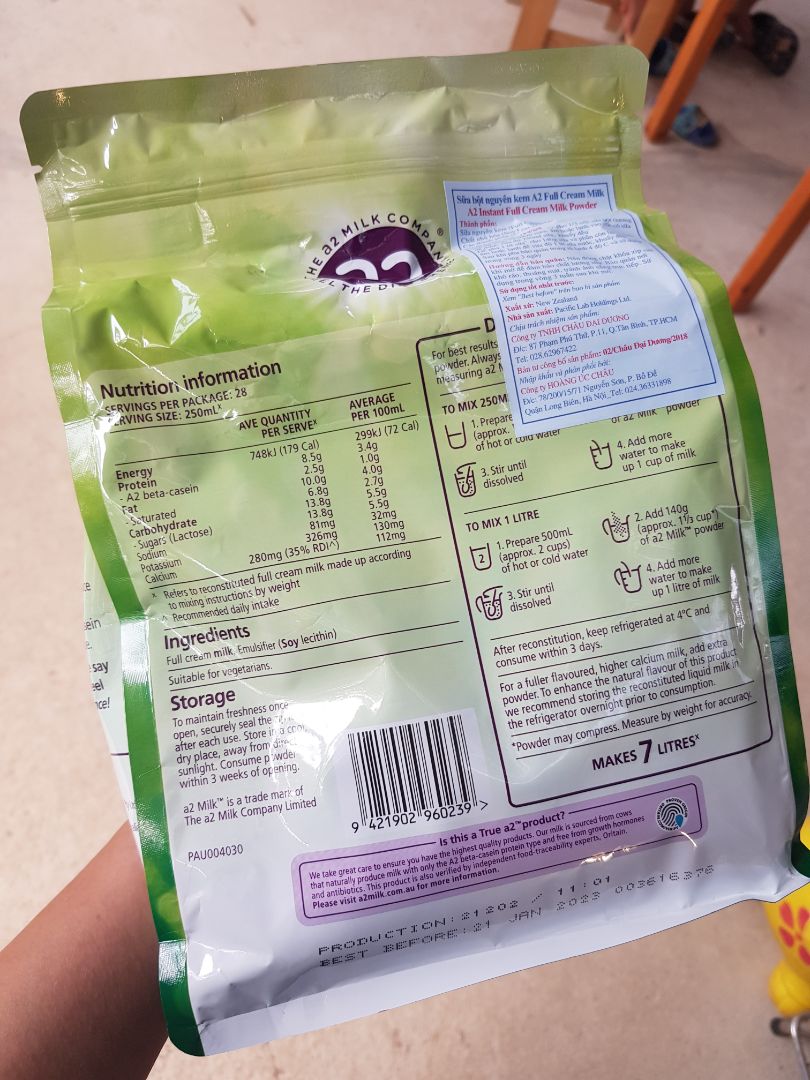 Sữa ngon, vị ngọt vừa phải, đóng gói chắc chắn, tem phụ rõ ràng.