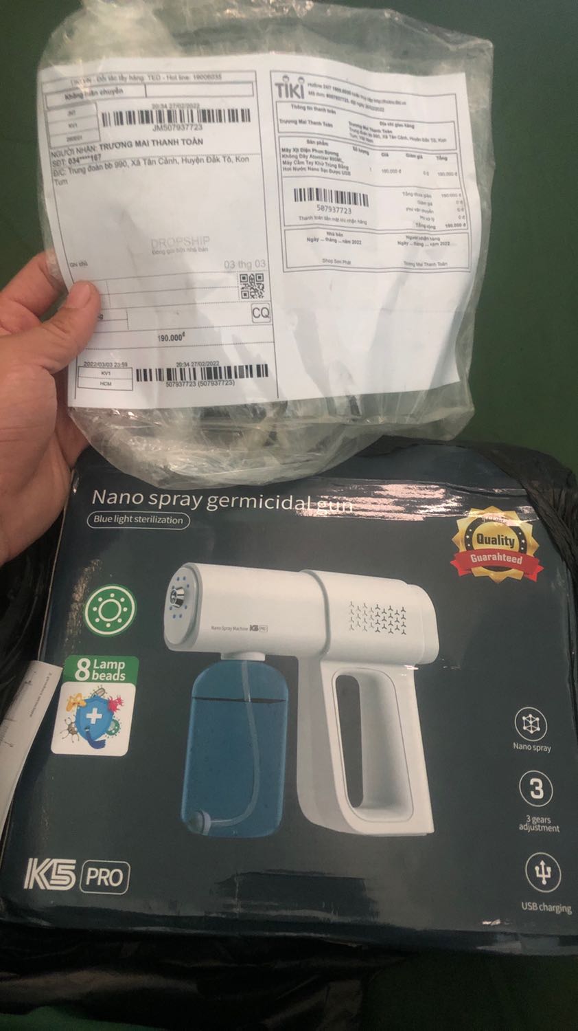 Giao hàng sai với đơn đặt 
Mua máy atomizer mà giao k5 pro