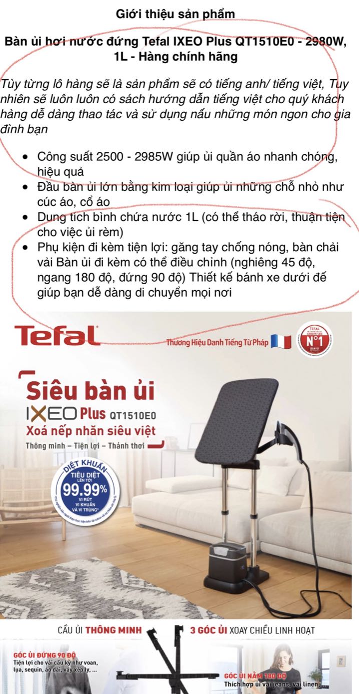 Sản phẩm không đúng như mô tả.
Sản phẩm không có hướng dẫn tiếng Việt, không bao gồm găng tay chống nóng.
Đã nhắc nhở gian hàng để tránh hiểu lầm cho khách hàng nhưng không hề sửa chữa.
Chất lượng dịch vụ và sản phẩm không tương xứng với giá gần 5 triệu đồng