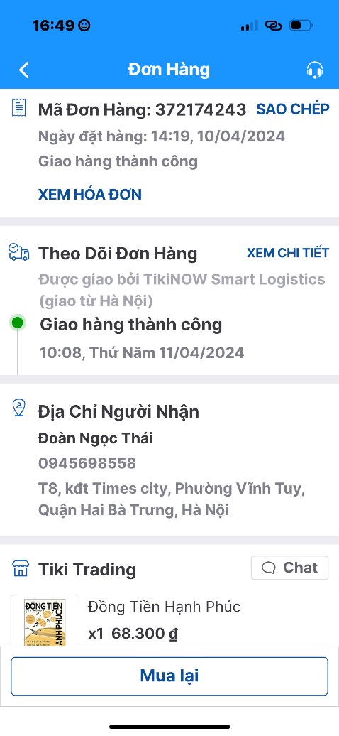Chưa nhận được hàng. Tôi nghĩ ngờ ai đó đã nhận nhầm hàng của tôi😢