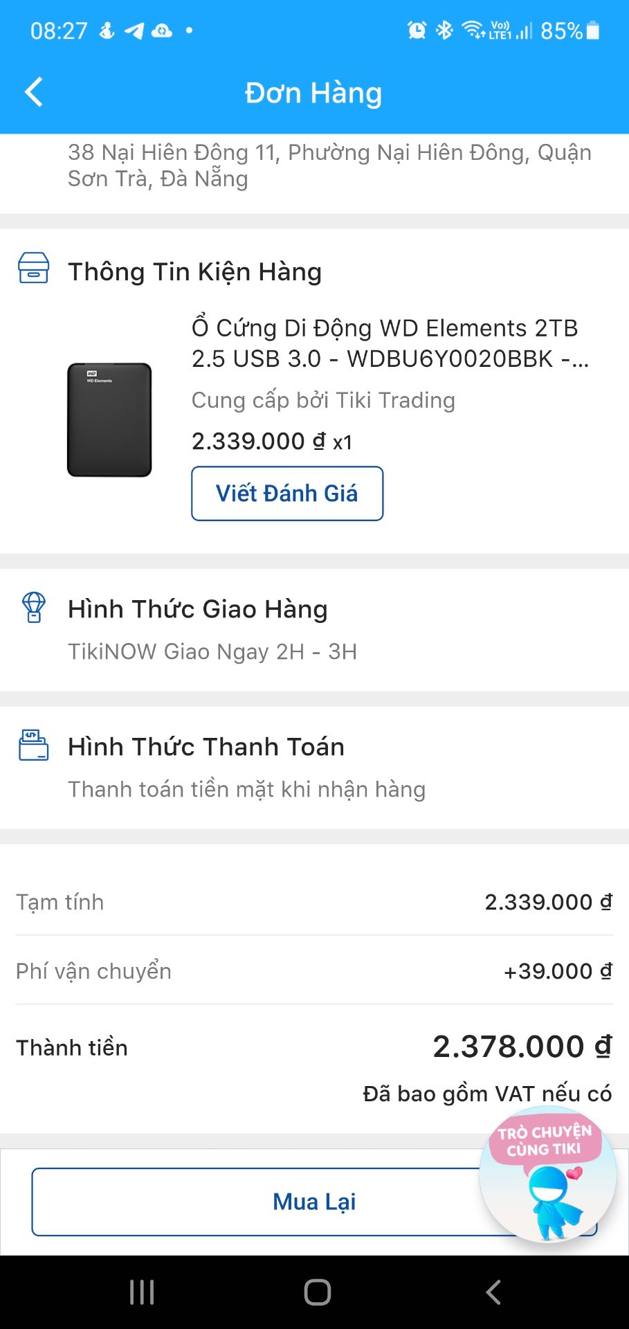 tiki tách sản phẩm và hàng tặng ra gửi 2 lần để lấy phí vận chuyển.

lần 1 39k cho ổ cứng

lần 2 40k cho cải túi chống sốc tặng kèm

chất lượng cái túi chống sốc  thì ko đc tốt tầm 40k thôi.