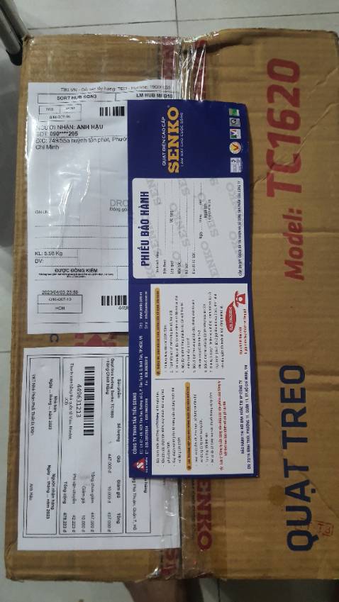 Vui lòng đổi sp giao ko đúng mã, đặt hàng là TC1880,  giao là TC1620