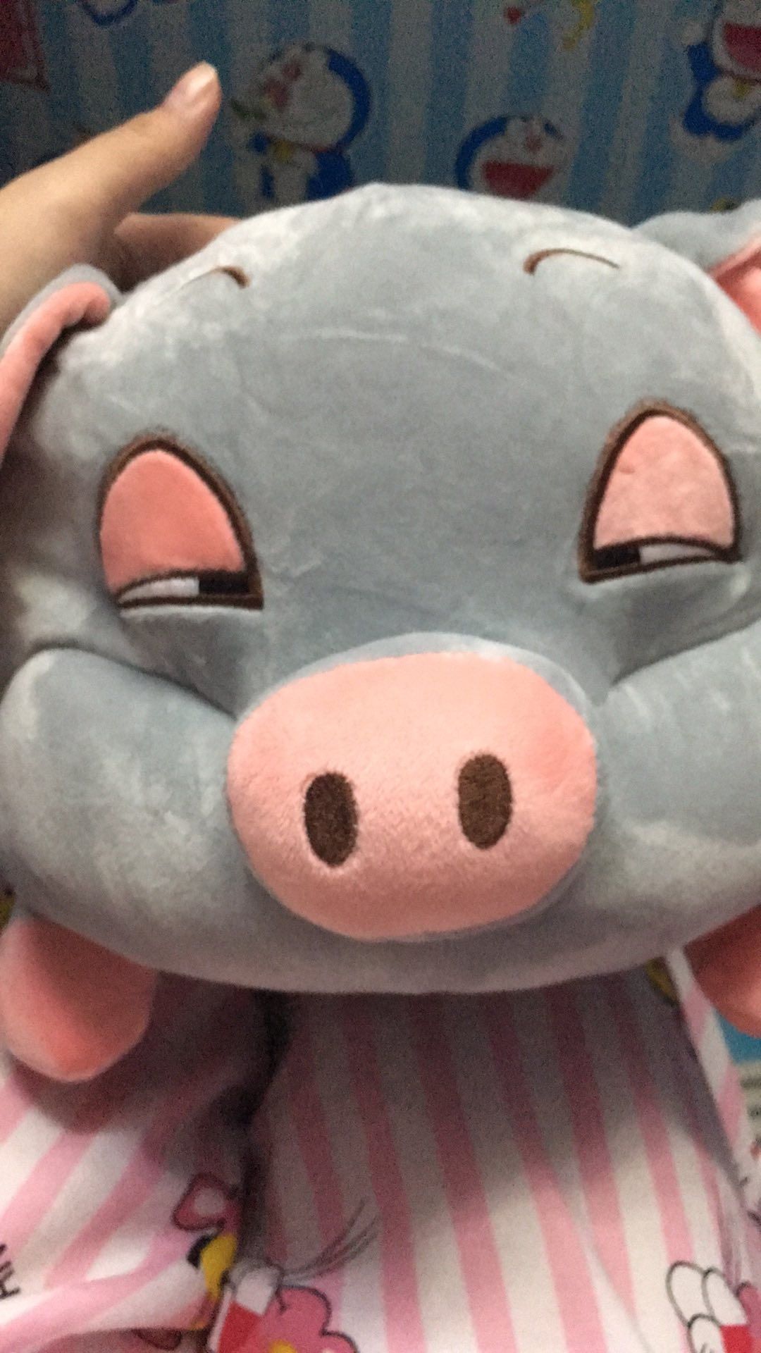 Bộ chăn gối xịn lắm nha! Heo mềm êm, mền 2 lớp lông chứ không phải loại 1 lớp nên ấm, xài ở văn phòng rất ổn. Dây kéo may giấu bên trong, có điều bụng hơi bé nên nhét mền vào hơi khó thôi còn lại rất ok