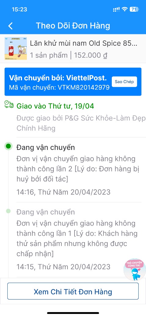 Chưa sử dụng nên chưa đánh giá được chất lượng nhưng thương hiệu này thì đã tin dùng 8 năm nay rồi🙂
Có điều Tiki nên xem xét lại bên Viettelpost ko hề có một cuộc gọi báo cho mình mà tự báo là giao hàng ko thành công do khách hàng abc … rồi khi gọi được mình nói đang đi làm chiều về nhân viên kêu về ghé kho nhận dùm, tới về ghé kho đợi cho đã nhân viên gọi hỏi thì nói hàng cầm theo kêu khách về chiều giao. J&T hay GHN, GHTK chưa ai có cách làm việc kiểu của Viettelpost cả, bực ra mặt thì nv nói a thông cảm dùm, tui nói đánh giá 1⭐️ còn thấy tiếc 🤔