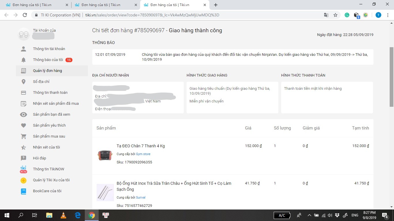Mua hàng tiki khá nhiều lần, nhưng đây lần này mình thất vọng nhất về tiki.
Đơn hàng  #401958022 và đơn #785090697 của mình đặt tiki ghi rõ ràng miễn phí vận chuyển nhưng shipper lại tự động lấy thêm 40k ship. Tổng 2 đơn của mình hết 3***k nhưng khi giao hàng shipper lại thu 350.k